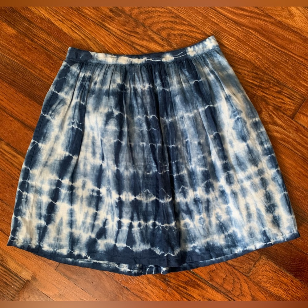 Madewell linen tie dye skirt sz 2